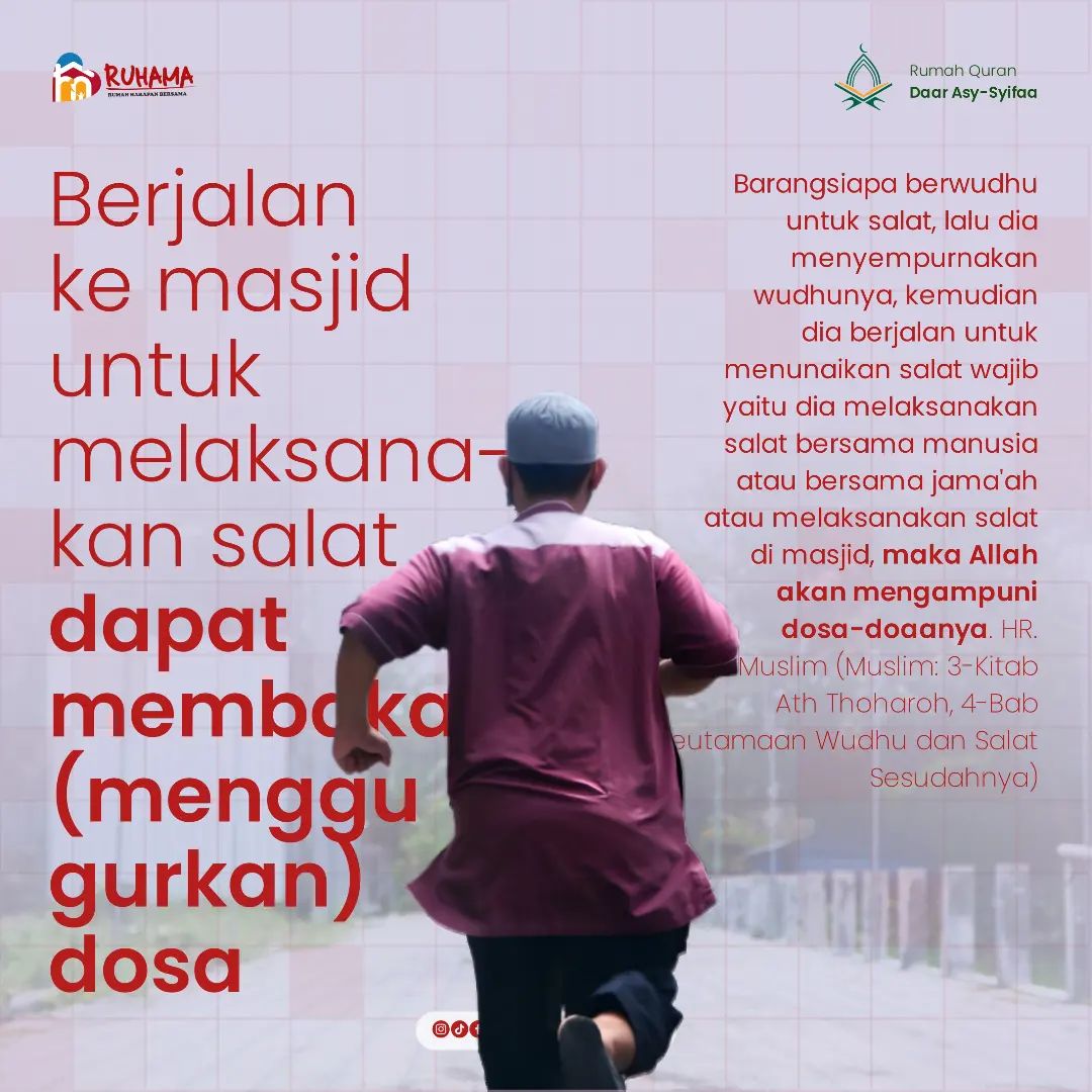 Keutamaan Pergi Berjalan Kaki ke Masjid